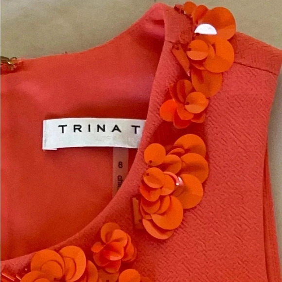 Trina Turk embellished coral ruffle mini dress - Picture 10 of 10